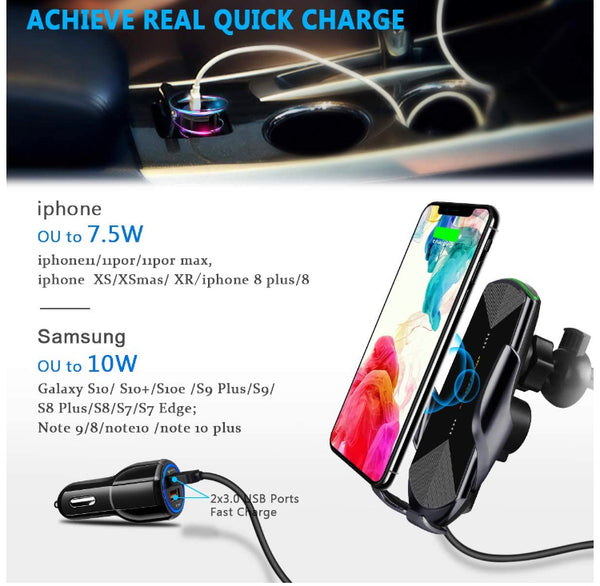 15W Wireless Fast Charging Touch Sensing Auto-Clamping